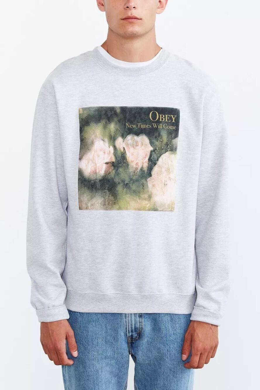 Obey | New Times Will Come-Watercolor Effect-Sweatshirt | Size Medium